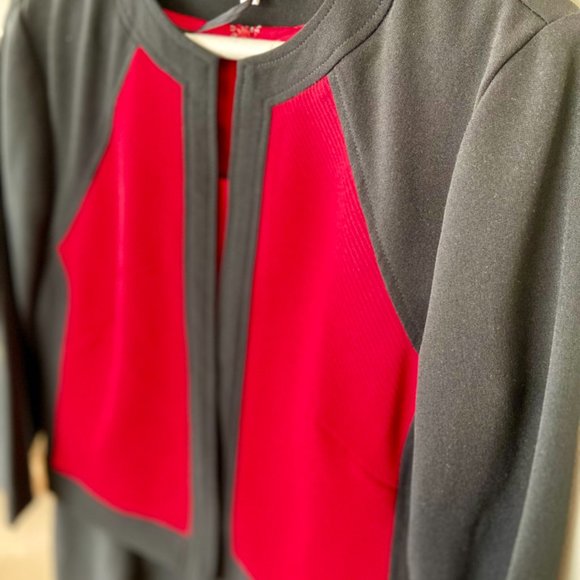 NEVER BEEN WORN Studio One Women's Red & Black Dress & Blazer Set [8] - Picture 4 of 12
